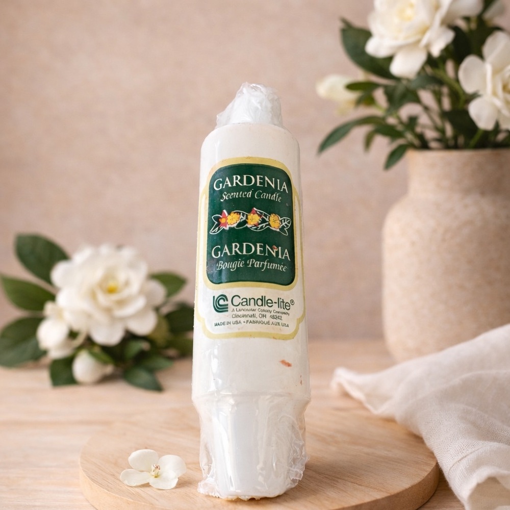 FREE WITH BUNDLE OF 2+ ITEM Candle-lite Gardenia Scented Pillar Candle 5”